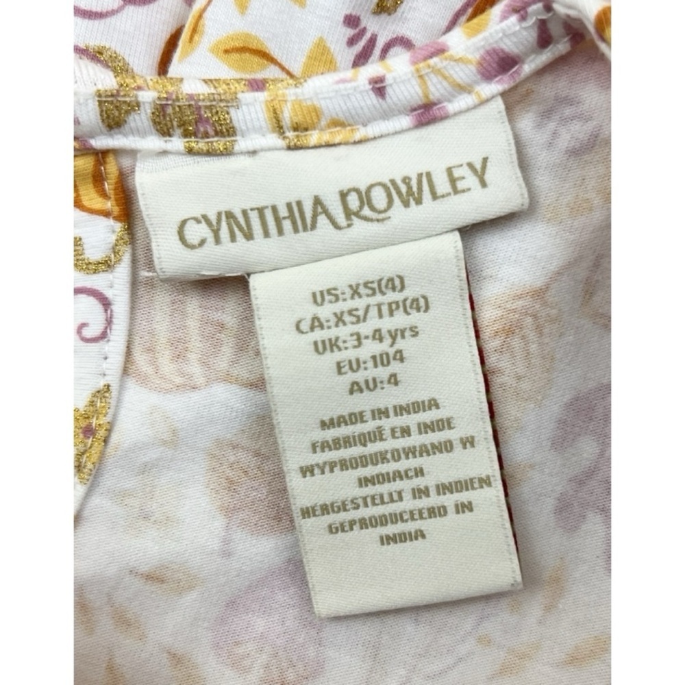 NWOT Cynthia Rowley Girls Glitter Pumpkin Fall Leaves Short Sleeve Dress XS 4 - Picture 5 of 6